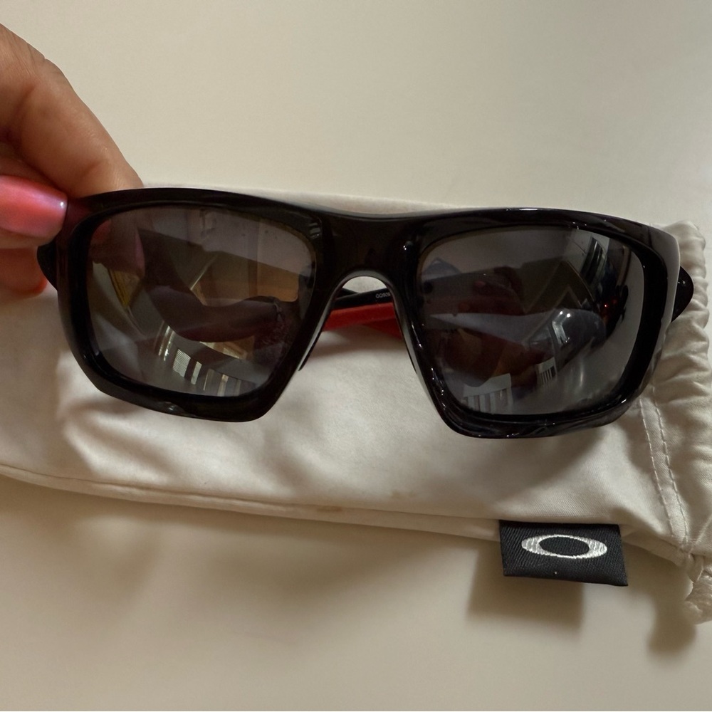 Used Oakley Dark Frame Sunglasses with Pouch